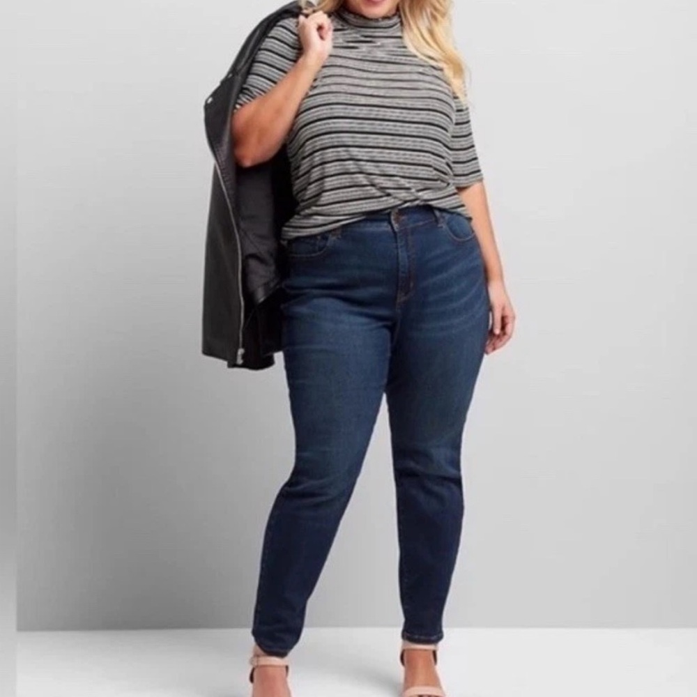 Lane Bryant FlexβMagic Stretch High Rise Skinny Jeans Dark Wash Size 18 Regular